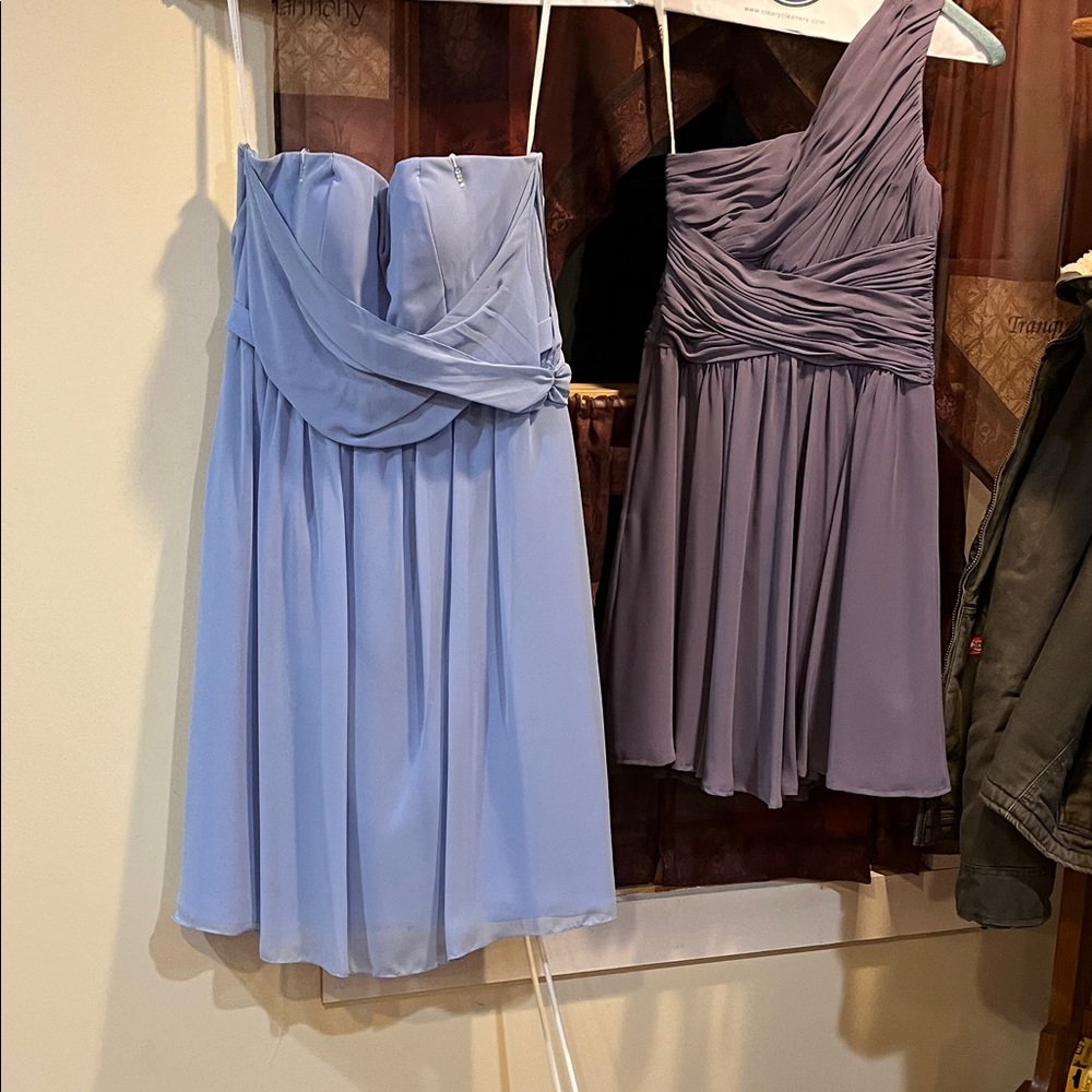 Chic One-Shoulder Dress in Blue and Purple
